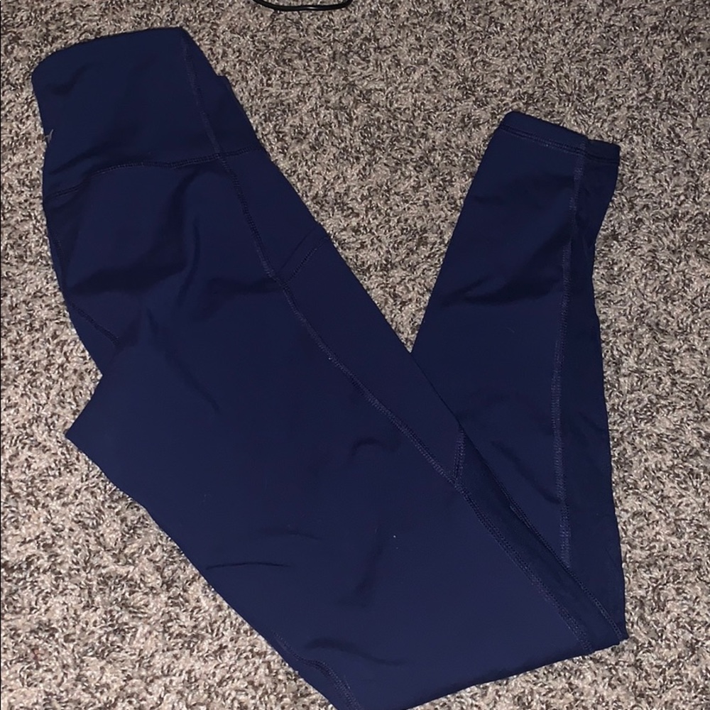 High rise navy blue leggings